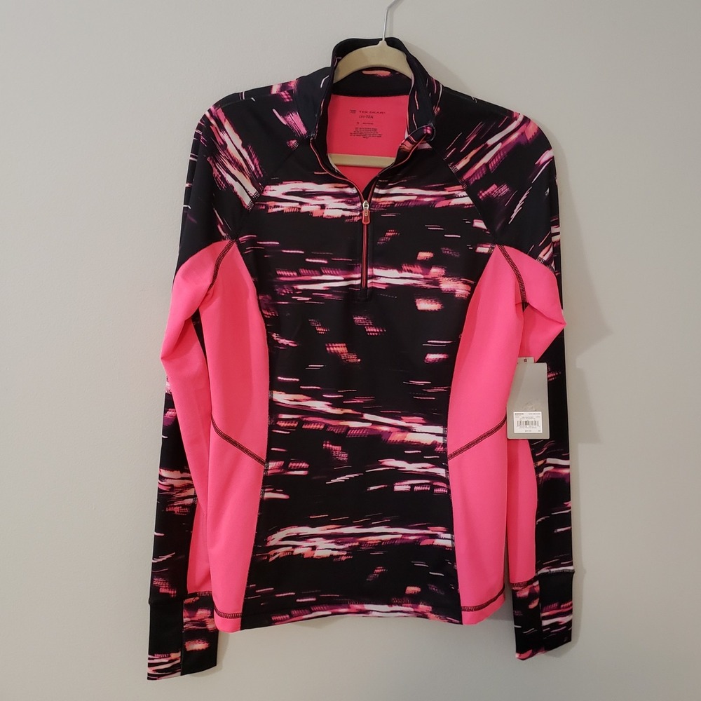 Tek‎ Gear Drytek Womens 1/4 Zip Pullover Jacket Shirt SIZE M Run Gym Thumb Holes